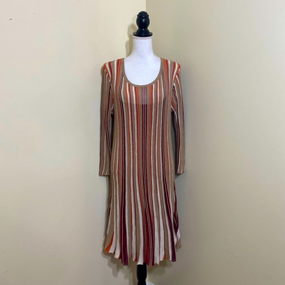 Cato || Woman’s Multi Color Vertical Stripe Sweater Dress size Xl